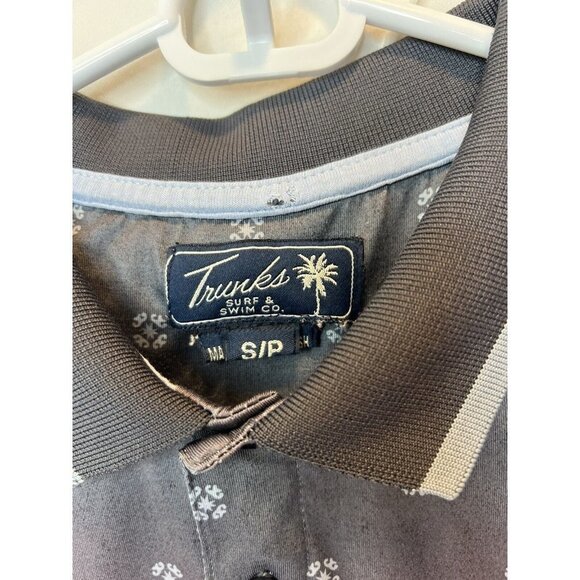 Trunks Surf &‎ Swim Co Polo Shirt Adult Small Men's Gray Short Sleeve Soft Beach - Picture 3 of 4